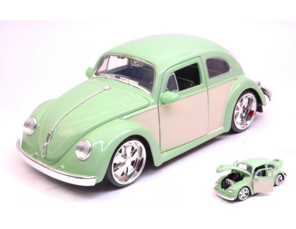 JADA TOYS JADA99020 VW BEETLE 1959 LIGHT GREEN/CREAM 1:24 Modellino