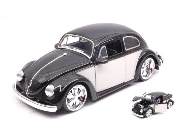 JADA TOYS JADA99021 VW BEETLE 1959 LIGHT BLACK/CREAM 1:24 Modellino