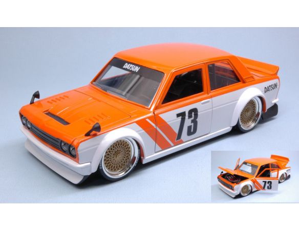 Jada JADA99096 DATSUN 510 1973 WIDEBODY N.73 WHITE/ORANGE JDM TUNERS 1:24 Modellino