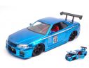 Jada JADA99115 NISSAN SKYLINE GT-R (R34) 2002 N.02 METALLIC BLUE JDM TUNERS 1:24 Modellino