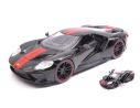 Jada JADA99389 FORD GT 2017 BLACK W/RED STRIPES BIGTIME MUSCLE 1:24 Modellino