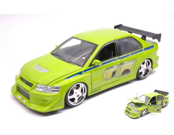 Jada JADA99788 BRIAN'S MITSUBISHI LANCER EVOLUTION VII FAST & FURIOUS LIGHT GREEN 1:24 Modellino