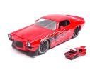 Jada JADA99969 CHEVY CAMARO 1971 RED W/BLACK FLAMES BIGTIME MUSCLE 1:24 Modellino