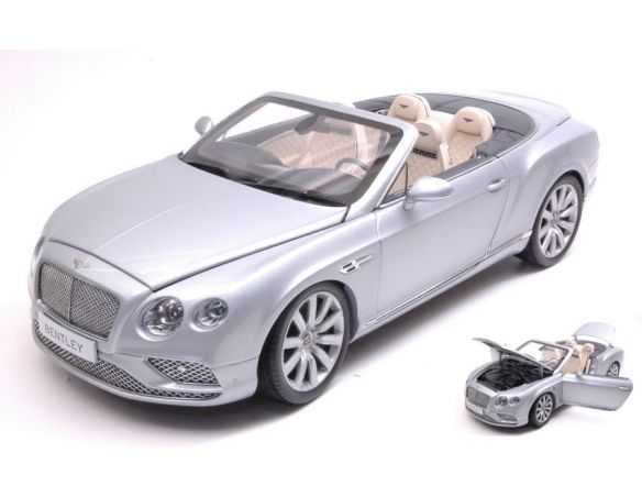 Paragon Models PAR98231 BENTLEY CONTINENTAL GT CONVERTIBLE 2016 SILVER FROST 1:18 Modellino