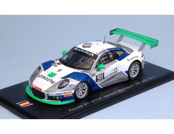Spark Model SB167 PORSCHE 911 GT3 R N.911 NC 24H SPA 2017 HARING-A.RENAUER-R.RENAUER-LIEB Modellino