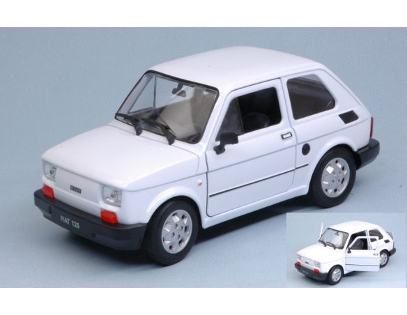 Welly WE24066W FIAT 126 1973 WHITE 1:24-27 Modellino