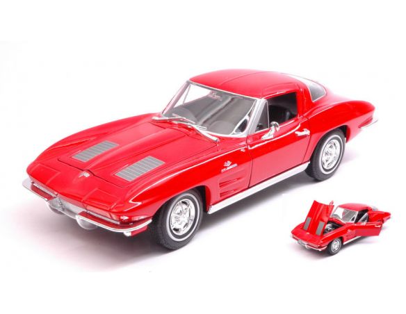 Welly WE24073R CHEVROLET CORVETTE 1963 RED 1:24-27 Modellino