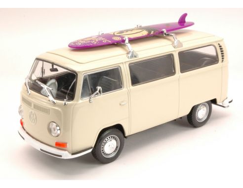 Welly WE4722CR VW T2 BUS W/SURFBOARD 1972 CREAM 1:24 Modellino