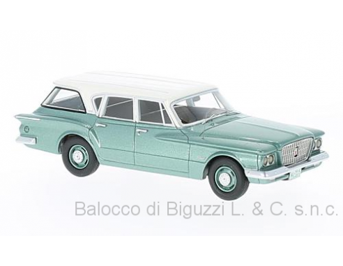 Neo Scale Models NEO47115 PLYMOUTH VALIANT WAGON 1960 MET.GREEN/WHITE 1:43 Modellino