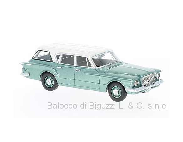 Neo Scale Models NEO47115 PLYMOUTH VALIANT WAGON 1960 MET.GREEN/WHITE 1:43 Modellino