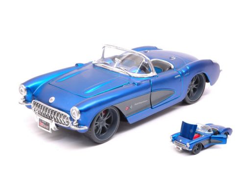 Maisto MI31323B CHEVROLET CORVETTE 1957 CABRIOLET METALLIC BLUE 1:24 Modellino