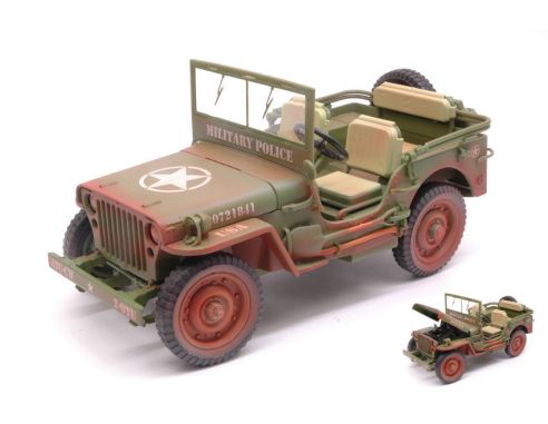 Triple 9 T9-1800142B JEEP WILLYS 1944 MILITARY POLICE GREEN SPORCA 1:18 Modellino