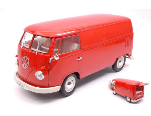 Welly WE18053R VW T1 BUS 1963 PANEL VAN RED 1:18 Modellino