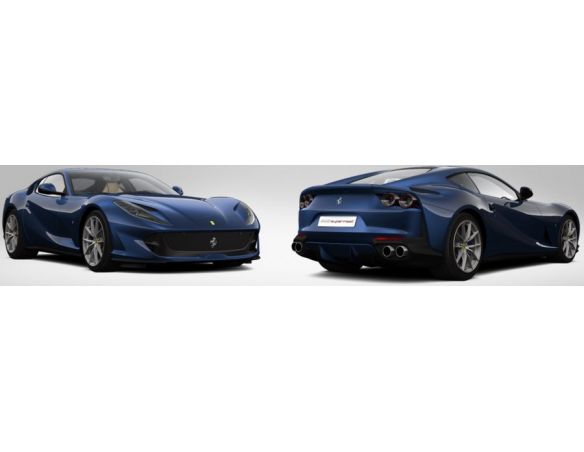 Looksmart LS18014B FERRARI 812 SUPERFAST BLU TOUR DE FRANCE (METALLIC) C/VETRINA 1:18 Modellino