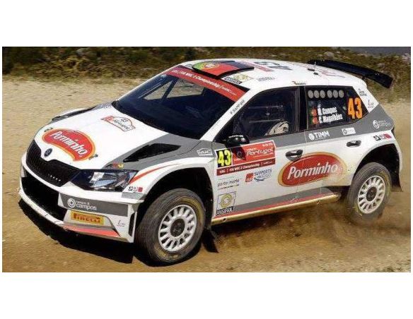 Trofeu TFRRAL61 SKODA FABIA R5 N.43 14th RALLY OF PORTUGAL 2016 CAMPOS/MAGALHAES 1:43 Modellino