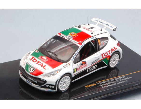 Ixo model RAM424 PEUGEOT 207 S2000 N.9 7th MONTE CARLO 2010 B.MAGALHAES-C.MAGALHAES 1:43 Modellino