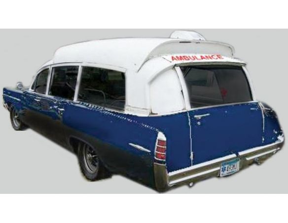 Kess Model KS43026001 PONTIAC SUPERIOR BONNEVILLE AMBULANCE 1963 BLUE WHITE 1:43 Modellino