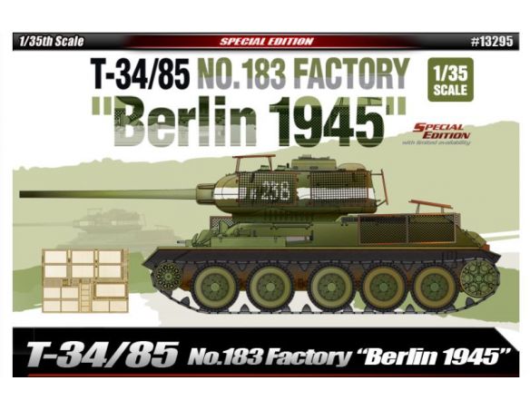 Accademy ACD13295 T34/85 N.183 FACTORY BERLIN 1945 KIT 1:35 Modellino