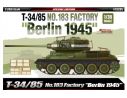 Accademy ACD13295 T34/85 N.183 FACTORY BERLIN 1945 KIT 1:35 Modellino