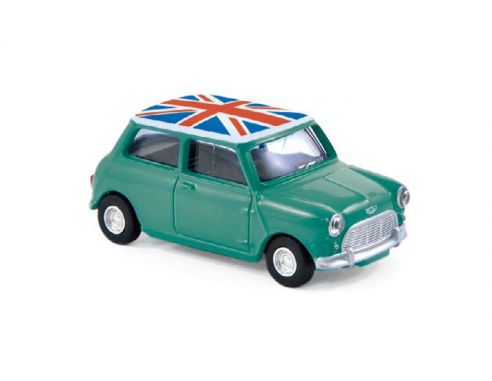 Norev NV310509 MINI COOPER S 1963 GREEN & WHITE 1:64 Modellino