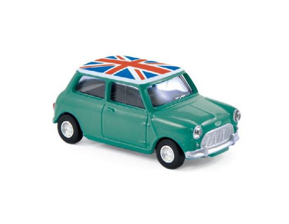 Norev NV310509 MINI COOPER S 1963 GREEN & WHITE 1:64 Modellino