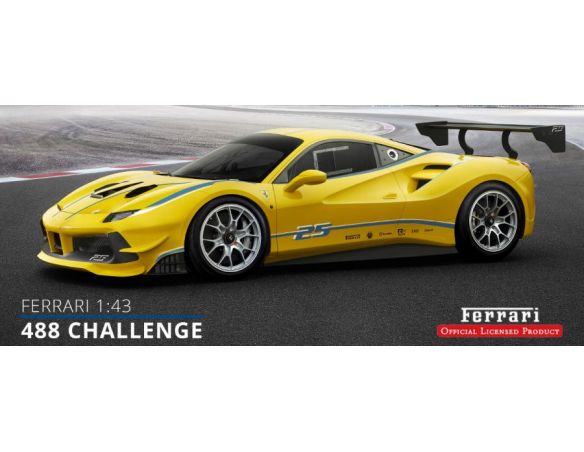 Looksmart LS476A FERRARI 488 CHALLENGE N.25 GIALLO MODENA 1:43 Modellino