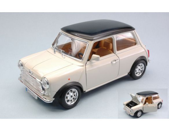 BBURAGO BU12036C MINI COOPER 1969 CREAM W/BLACK ROOF 1:18 Modellino