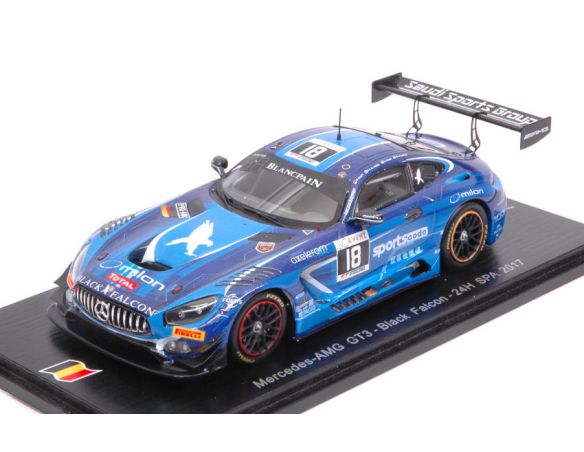 Spark Model SB159 MERCEDES GT3 N.18 NC 24H SPA 2017 AL FAISAL-HAUPT-PIANA-V.DER ZANDE 1:43 Modellino