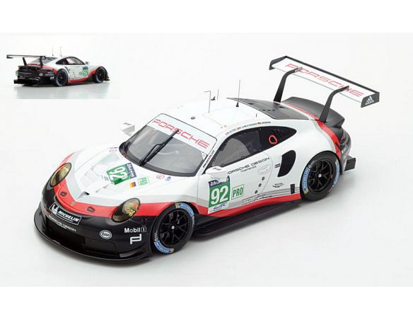 Spark Model S18330 PORSCHE 911 RSR N.92 DNF LM 2017 CHRISTENSEN-ESTRE-WERNER 1:18 Modellino