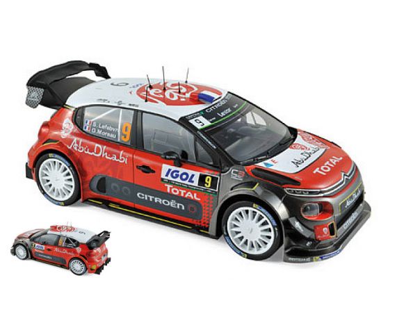 Norev NV181633 CITROEN C3 WRC N.9 50th TOUR DE CORSE 2017 S.LEFEBVRE-G.MOREAU 1:18 Modellino