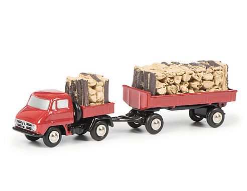 Schuco SH5667 UNIMOG U411 PICK UP C/RIMORCHIO SERIE PICCOLO cm 10,5 Modellino