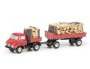 Schuco SH5667 UNIMOG U411 PICK UP C/RIMORCHIO SERIE PICCOLO cm 10,5 Modellino