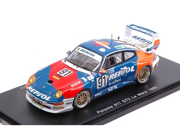 Spark Model S5512 PORSCHE 911 GT2 N.91 ACCIDENT LM 1995 A.D'ORL.BORBON-T.SALDANA-DE CASTRO Modellino