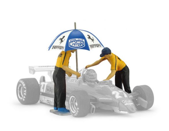 Brumm BMF098 SET UMBRELLA PIT STOP + 2 MECCANICI + OMBRELLINO 1:43 Modellino