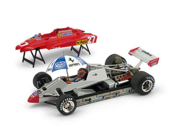 Brumm BMP012 FERRARI 126 C2 G.VILLENEUVE 1982 N.27 SAN MARINO GP APRIBILE+PIL.+OMBR. Modellino