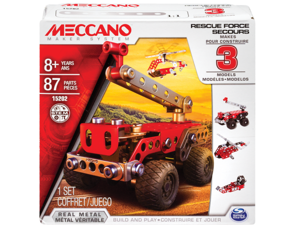 Meccano MEC6026714 MEZZI PRONTO INTERVENTO RESCUE FORCE 3 IN 1 PZ.87 Modellino