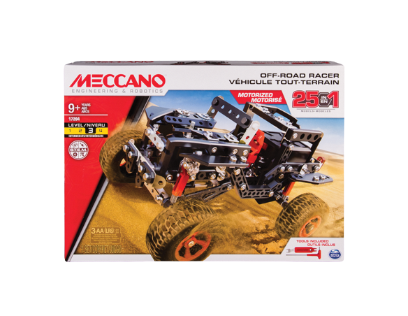 Meccano MEC6037616 OFF ROAD RACER C/MOTORE A BATT.25 IN 1 Modellino