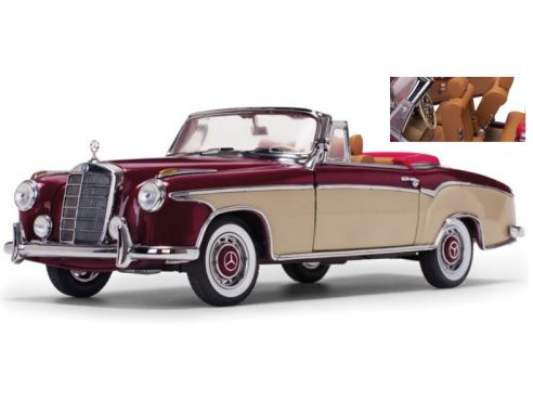 SunStar SS3556 MERCEDES 220 SE CABRIOLET 1958 AMARANT/BEIGE 1:18 Modellino