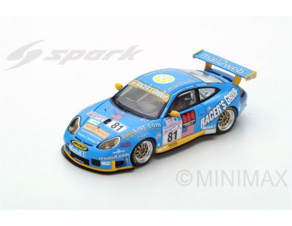 Spark Model S5517 PORSCHE 996 GT3 RS N.81 16th LM 2002 K.BUCKLER-T.BERNHARD-L.LUHR 1:43 Modellino