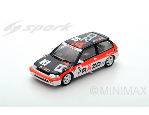 Spark Model S5457 HONDA CIVIC EF3 N.3 4th SUZUKA GP 3 1989 N.HATTORI-T.TSUTSUMI 1:43 Modellino