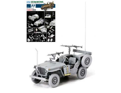Dragon D3609 IDF 1/4 TON 4x4 TRUCK W/MG34 KIT 1:35 Modellino