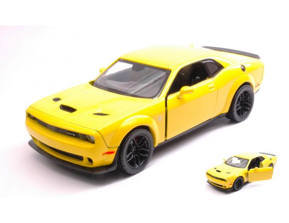 Motormax MTM79350Y DODGE CHALLENGER SRT HELLCAT WIDEBODY 2018 YELLOW 1:24 Modellino