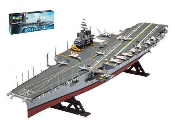 Revell RV05156 AIRCRAFT CARRIER USS FORRESTAL KIT 1:542 Modellino