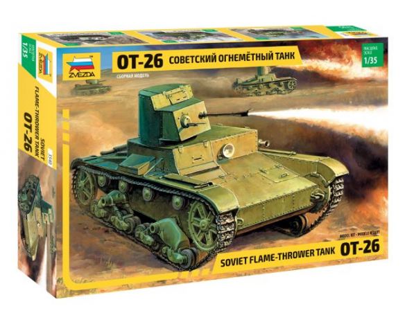 Zvezda Z3540 OT-26 SOVIET FLAME-THROVER TANK KIT 1:35 Modellino