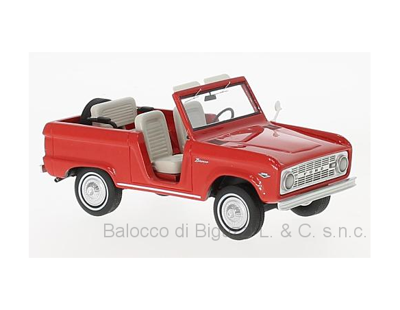 Neo Scale Models NEO47210 FORD BRONCO ROADSTER 1966 RED 1:43 Modellino