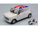 Welly WE22496UK MINI COOPER 1300 WHITE UK FLAG 1:24 Modellino