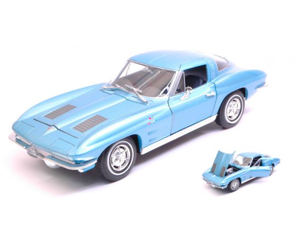 Welly WE24073M CHEVROLET CORVETTE C2 METALLIC BLUE 1:24 Modellino