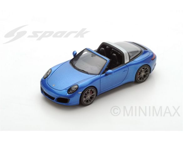 Spark Model S4977 PORSCHE 911 TARGA 4 S 2017 BLUE 1:43 Modellino