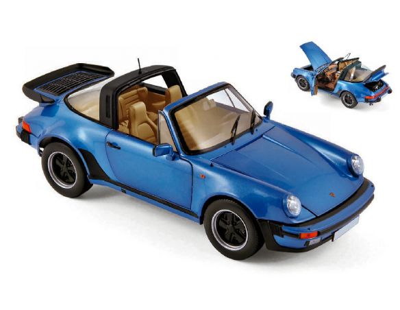 Norev NV187663 PORSCHE 911 TURBO TARGA 1987 BLUE METALLIC 1:18 Modellino
