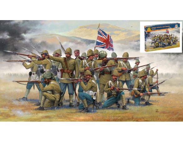 Italeri IT6187 BRITISH INFANTRY/SEPOYS (COLON.WARS) KIT 1:72 Modellino